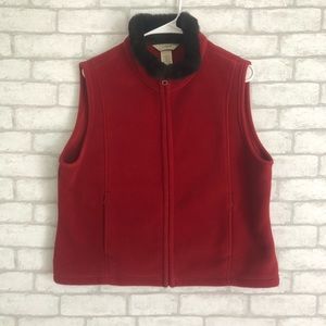 RED L.L. BEAN WOMENS FLEECE VEST